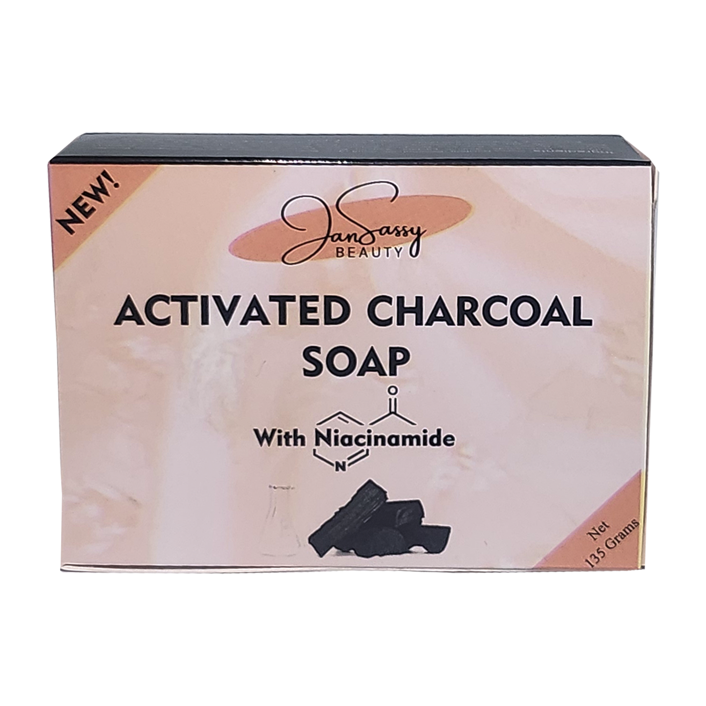 🎁 JanSassy Charcoal Soap with Niacinamide – Whitening & Brightening Soap (100% off)